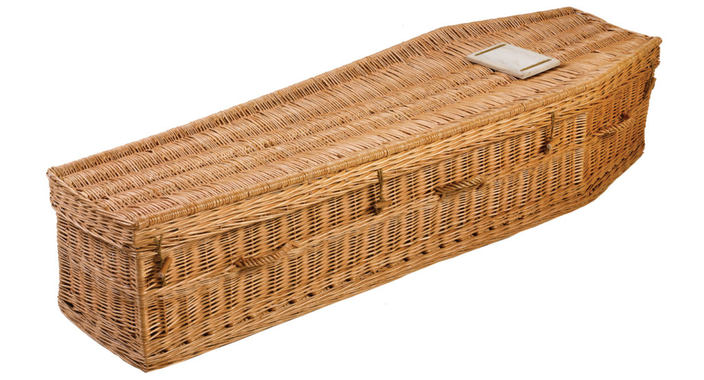 Traditional willow coffin